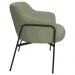 Poltrona Decorativa Jade Base Aço Preto Bouclé Verde Claro - Nexta Casa
