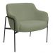 Poltrona Decorativa Jade Base Aço Preto Bouclé Verde Claro - Nexta Casa