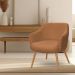 Poltrona Decorativa Jade Pés Palito Castanho Bouclé Terracota - Nexta Casa