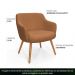 Poltrona Decorativa Jade Pés Palito Castanho Bouclé Terracota - Nexta Casa
