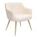 Poltrona Decorativa Jade Pés Palito Ouro Fosco Bouclé Off White - Nexta Casa