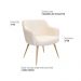 Poltrona Decorativa Jade Pés Palito Ouro Fosco Bouclé Off White - Nexta Casa