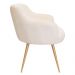 Poltrona Decorativa Jade Pés Palito Ouro Fosco Bouclé Off White - Nexta Casa