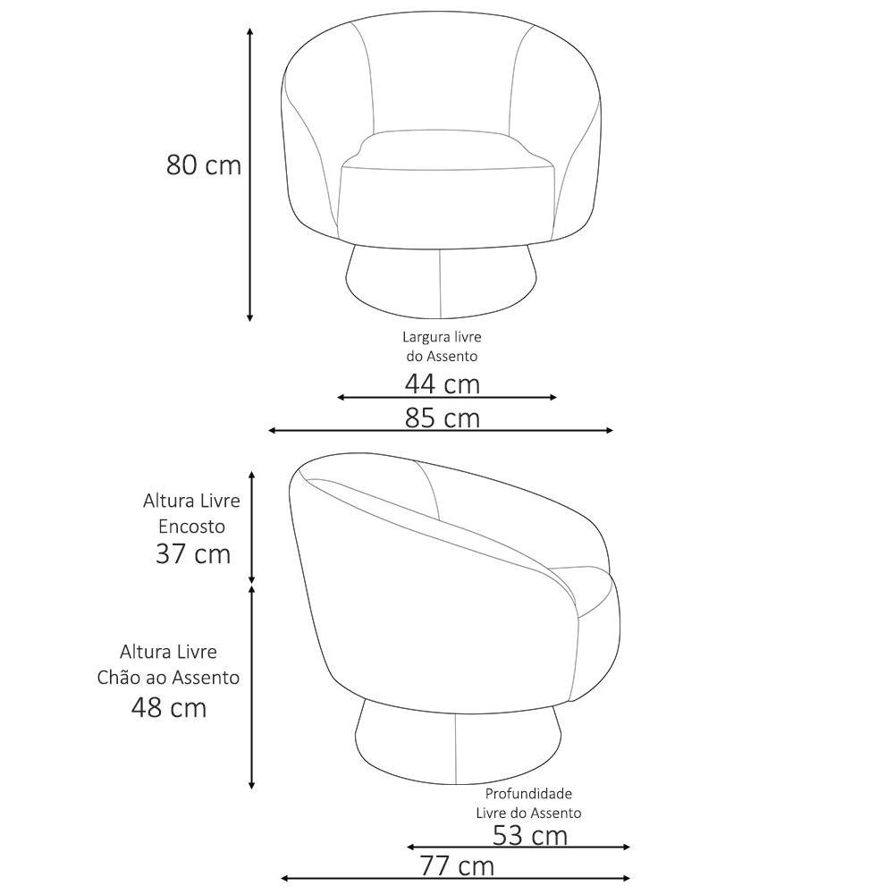 Poltrona Decorativa Liz Base Fixa Bouclê Marrom - Nexta Casa