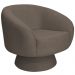 Poltrona Decorativa Liz Base Giratória Bouclê Marrom - Nexta Casa