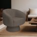 Poltrona Decorativa Liz Base Giratória Bouclê Marrom - Nexta Casa