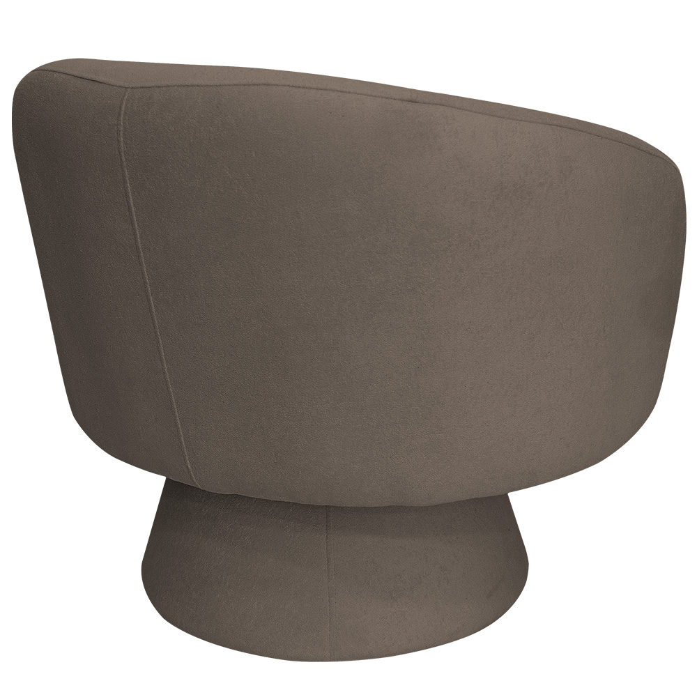 Poltrona Decorativa Liz Base Giratória Bouclê Marrom - Nexta Casa