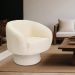 Poltrona Decorativa Liz Base Giratória Bouclê Off White - Nexta Casa