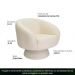 Poltrona Decorativa Liz Base Giratória Bouclê Off White - Nexta Casa