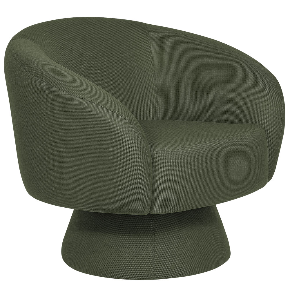 Poltrona Decorativa Liz Base Giratória Linho Verde - Nexta Casa