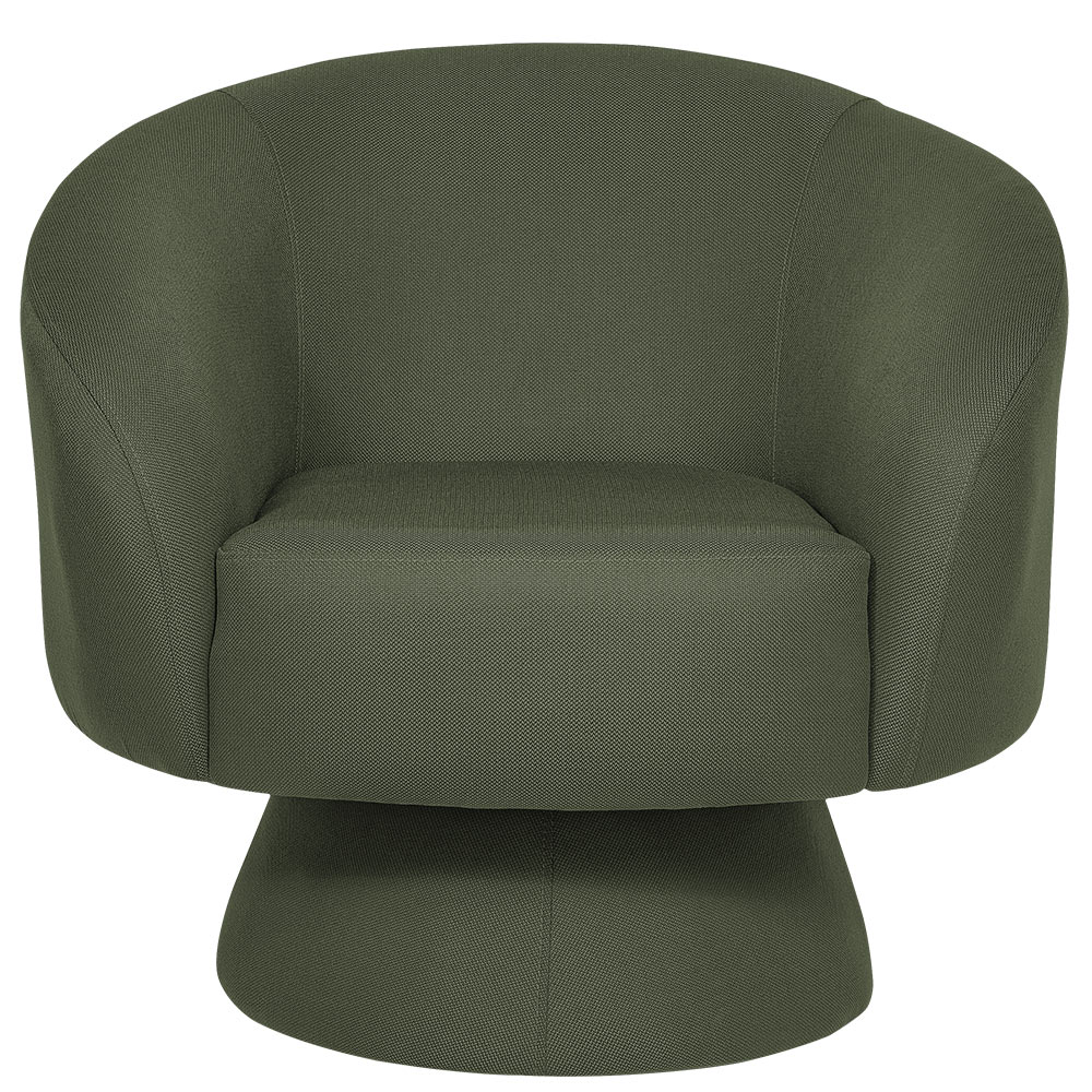 Poltrona Decorativa Liz Base Giratória Linho Verde - Nexta Casa