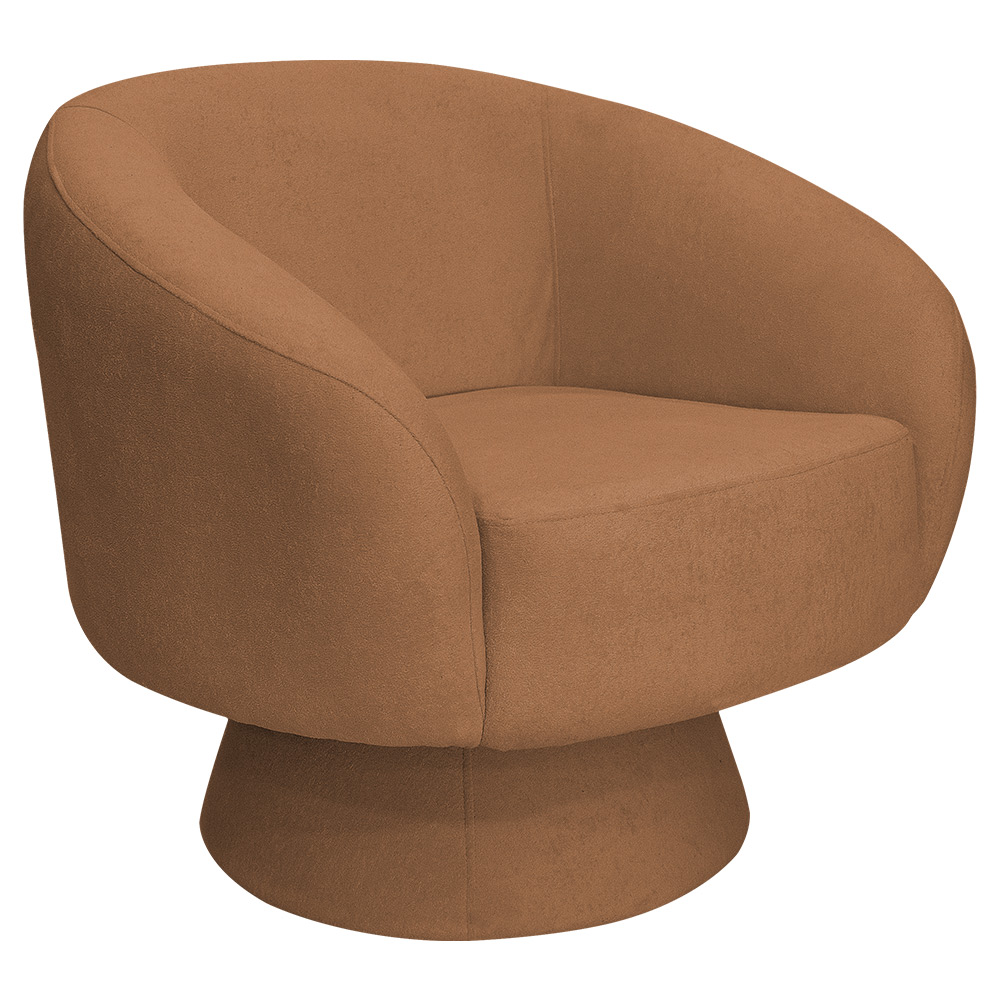 Poltrona Decorativa Liz Giratória Bouclé Terracota - Nexta Casa