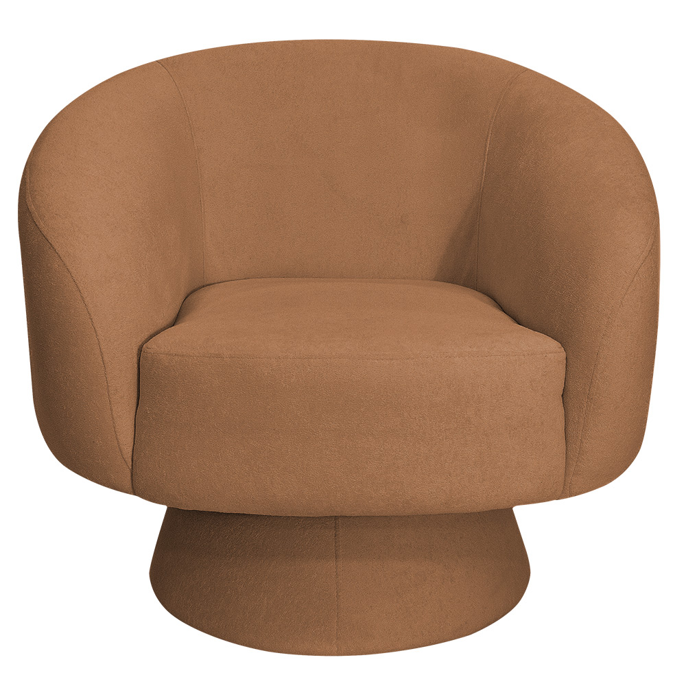 Poltrona Decorativa Liz Giratória Bouclé Terracota - Nexta Casa
