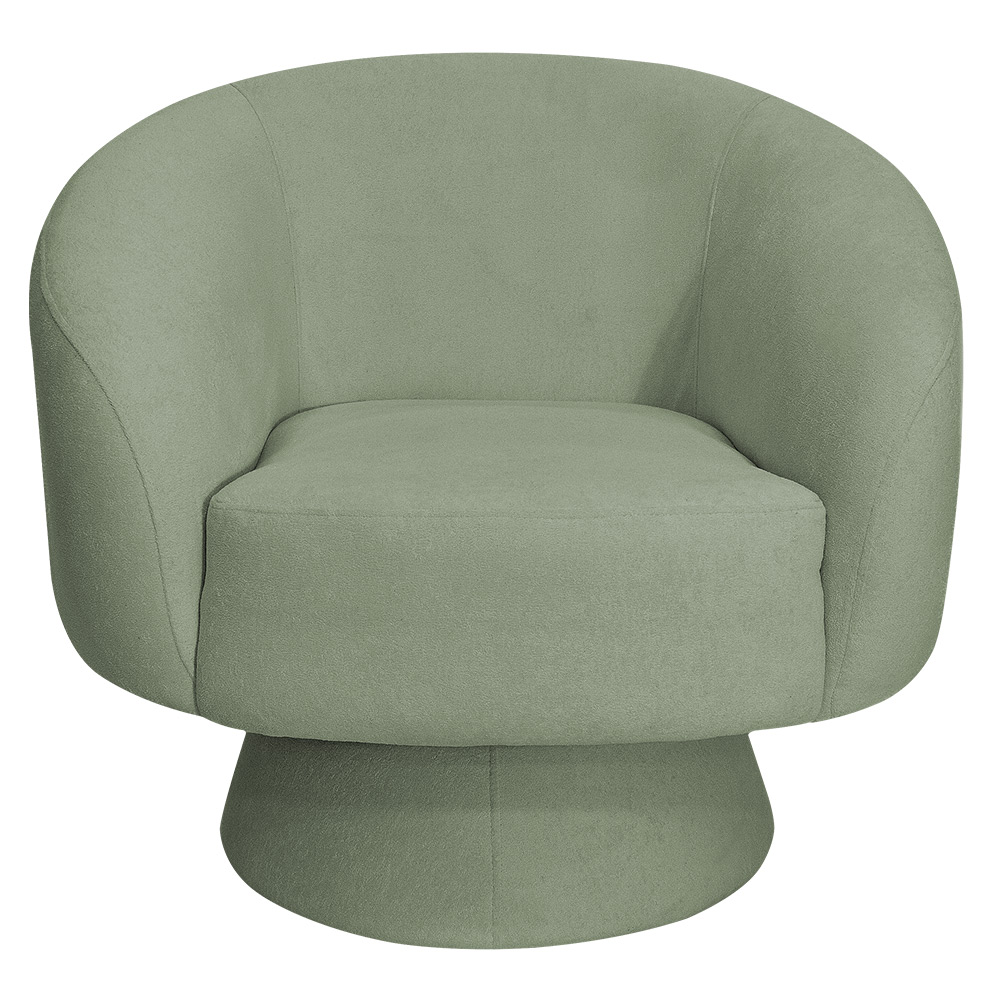 Poltrona Decorativa Liz Giratória Bouclé Verde Claro - Nexta Casa