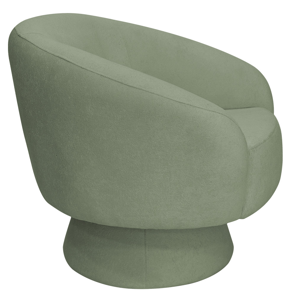 Poltrona Decorativa Liz Giratória Bouclé Verde Claro - Nexta Casa