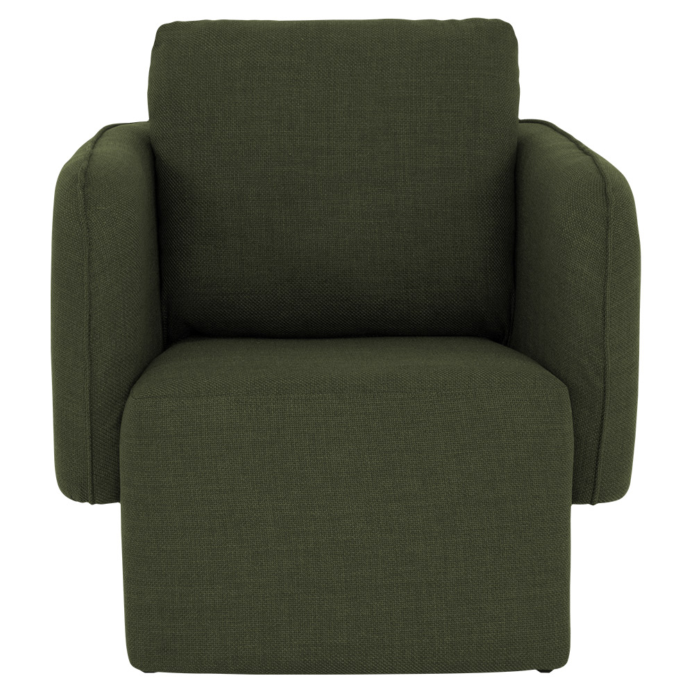 Poltrona Decorativa Sala de Estar Duna Linho Verde Musgo - Nexta Casa