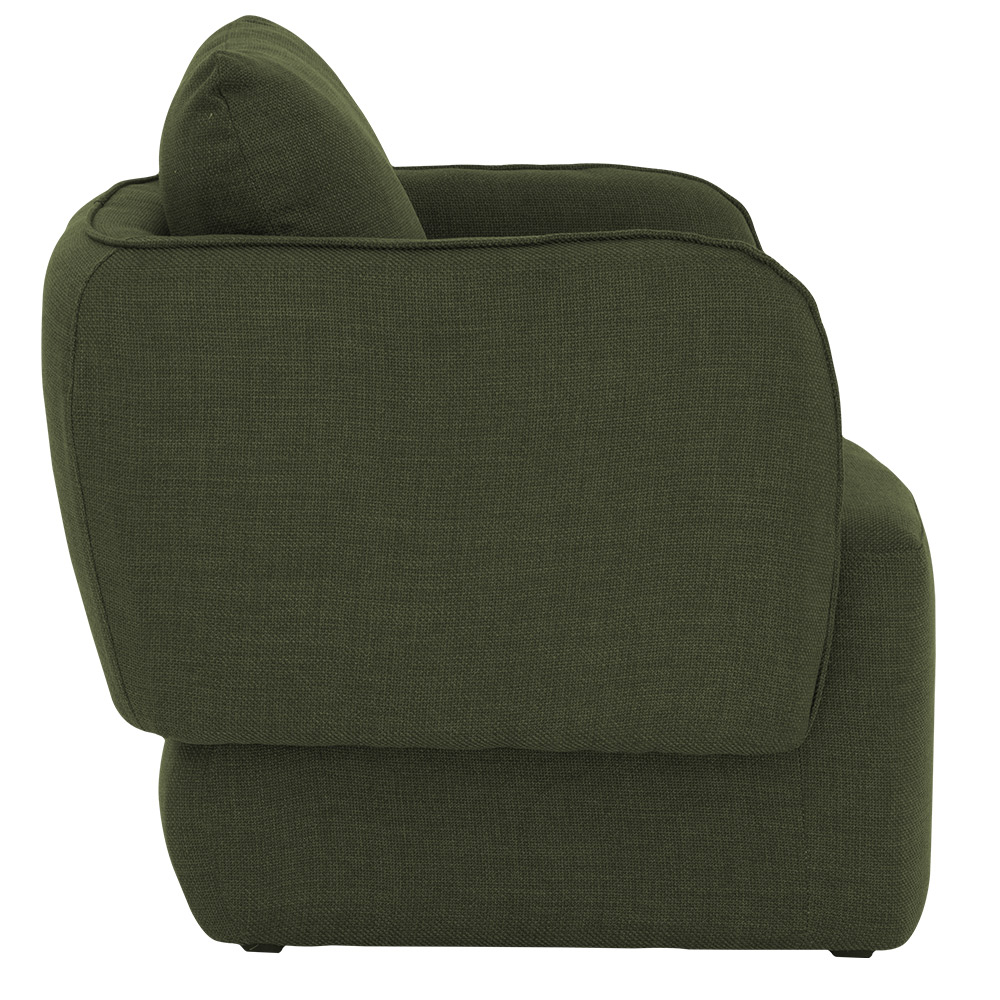 Poltrona Decorativa Sala de Estar Duna Linho Verde Musgo - Nexta Casa