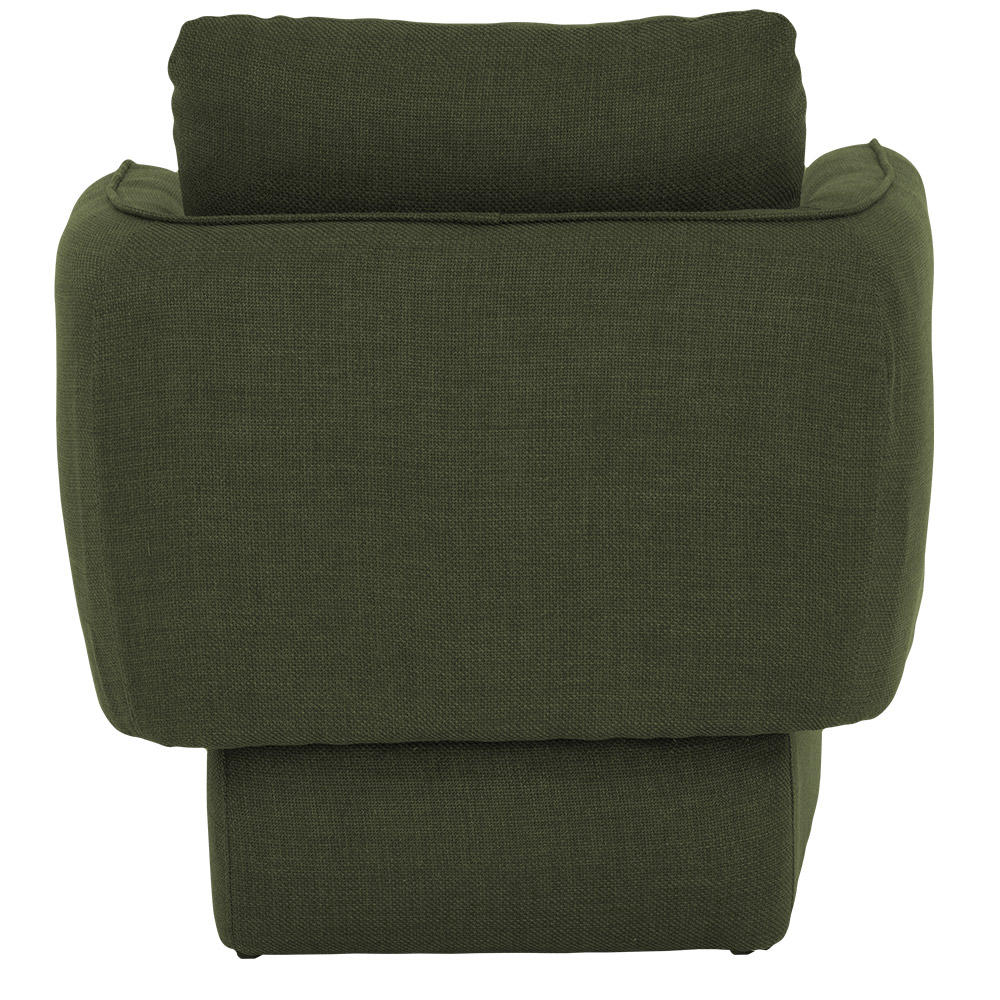Poltrona Decorativa Sala de Estar Duna Linho Verde Musgo - Nexta Casa