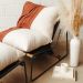 Poltrona Decorativa Turim Base Aço Preto Recouro Black Linho Off White - Nexta Casa