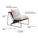 Poltrona Decorativa Turim Base Aço Preto Recouro Black Linho Off White - Nexta Casa