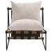 Poltrona Decorativa Turim Base Aço Preto Recouro Black Linho Off White - Nexta Casa
