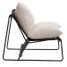 Poltrona Decorativa Turim Base Aço Preto Recouro Black Linho Off White - Nexta Casa