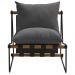 Poltrona Decorativa Turim Base Aço Preto Recouro Black Poliéster Cinza - Nexta Casa
