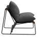 Poltrona Decorativa Turim Base Aço Preto Recouro Black Poliéster Cinza - Nexta Casa