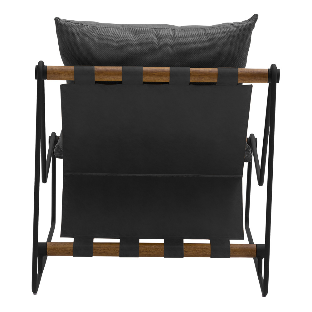Poltrona Decorativa Turim Base Aço Preto Recouro Black Poliéster Cinza - Nexta Casa