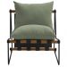 Poltrona Decorativa Turim Base Aço Preto Recouro Black Poliéster Verde - Nexta Casa