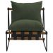 Poltrona Decorativa Turim Base Aço Preto Recouro Black Poliéster Verde Musgo - Nexta Casa