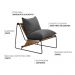 Poltrona Decorativa Turim Base Aço Preto Recouro Camel Poliéster Cinza - Nexta Casa