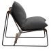 Poltrona Decorativa Turim Base Aço Preto Recouro Camel Poliéster Cinza - Nexta Casa