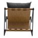 Poltrona Decorativa Turim Base Aço Preto Recouro Camel Poliéster Cinza - Nexta Casa