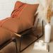 Poltrona Decorativa Turim Base Aço Preto Recouro Camel Poliéster Terracota - Nexta Casa