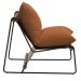 Poltrona Decorativa Turim Base Aço Preto Recouro Camel Poliéster Terracota - Nexta Casa