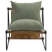 Poltrona Decorativa Turim Base Aço Preto Recouro Camel Poliéster Verde - Nexta Casa