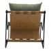 Poltrona Decorativa Turim Base Aço Preto Recouro Camel Poliéster Verde - Nexta Casa