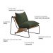 Poltrona Decorativa Turim Base Aço Preto Recouro Camel Poliéster Verde Musgo - Nexta Casa