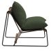 Poltrona Decorativa Turim Base Aço Preto Recouro Camel Poliéster Verde Musgo - Nexta Casa
