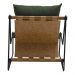 Poltrona Decorativa Turim Base Aço Preto Recouro Camel Poliéster Verde Musgo - Nexta Casa