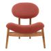 Poltrona Decorativa Yves Base Madeira Castanho Linho Coral - Nexta Casa