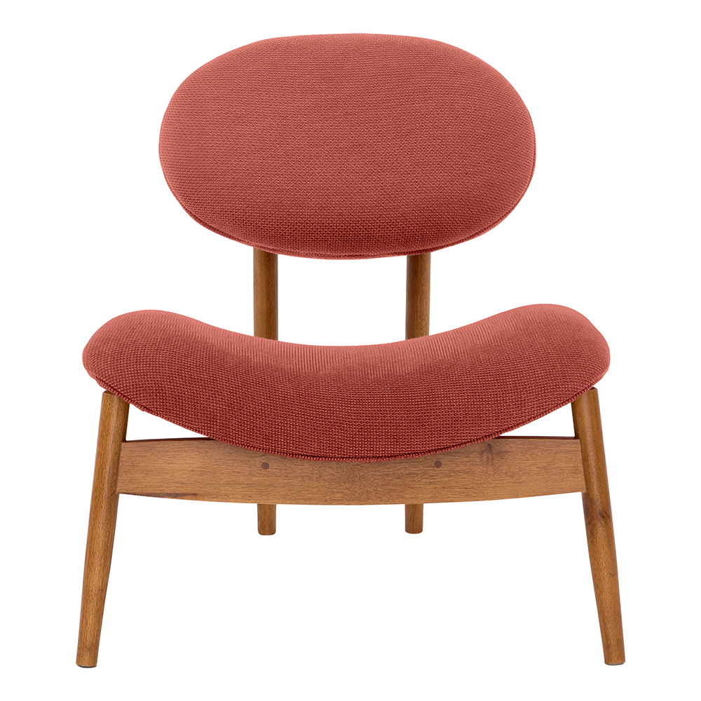 Poltrona Decorativa Yves Base Madeira Castanho Linho Coral - Nexta Casa