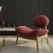 Poltrona Decorativa Yves Base Madeira Castanho Linho Marsala - Nexta Casa
