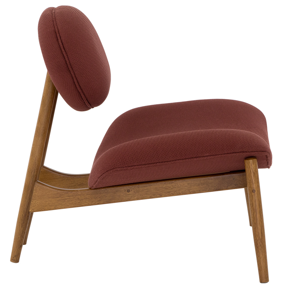 Poltrona Decorativa Yves Base Madeira Castanho Linho Marsala - Nexta Casa