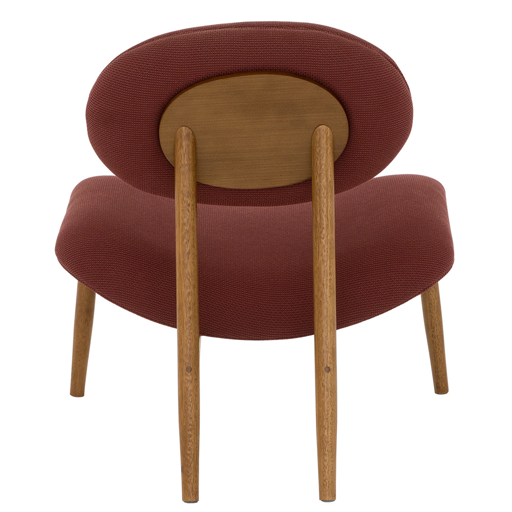Poltrona Decorativa Yves Base Madeira Castanho Linho Marsala - Nexta Casa