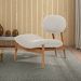 Poltrona Decorativa Yves Base Madeira Castanho Linho Off White - Nexta Casa