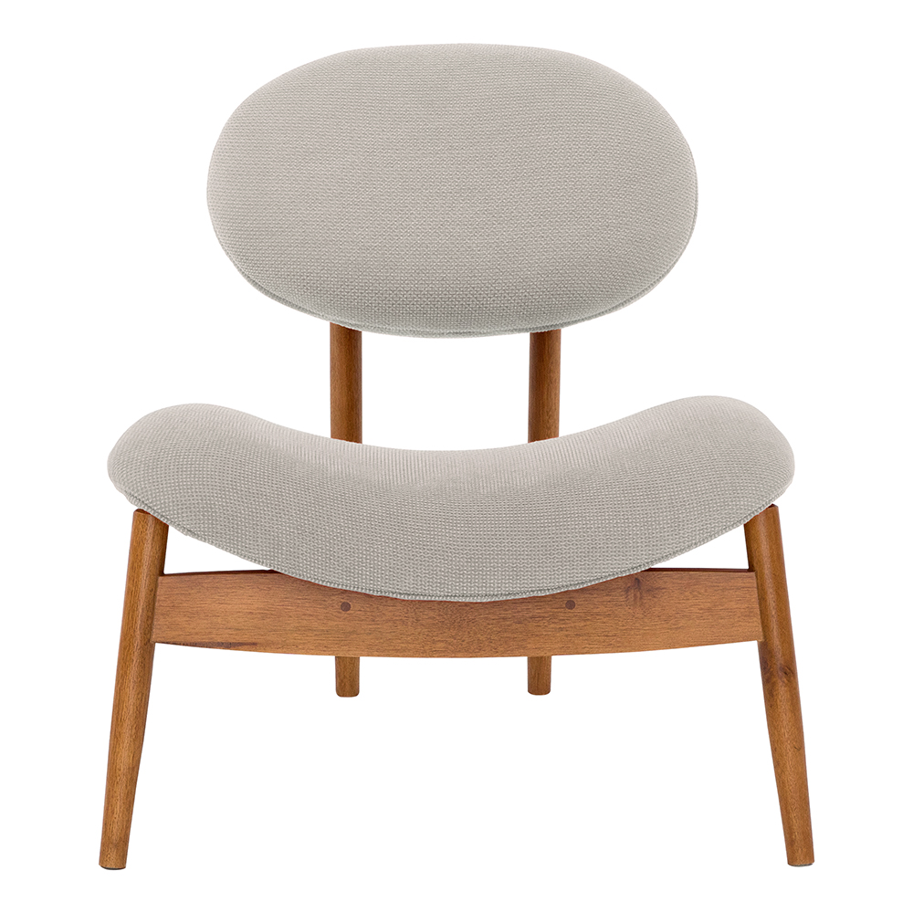 Poltrona Decorativa Yves Base Madeira Castanho Linho Off White - Nexta Casa