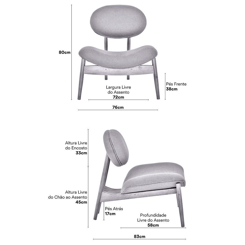 Poltrona Decorativa Yves Base Madeira Castanho Linho Off White - Nexta Casa