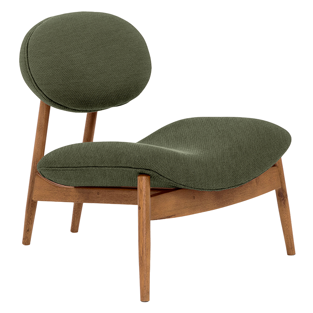 Poltrona Decorativa Yves Base Madeira Castanho Linho Verde - Nexta Casa